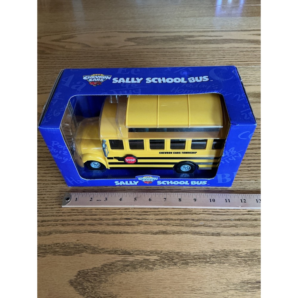 Chevron Cars Sally School Bus Collectible Toy Vehicle Yellow New in Box